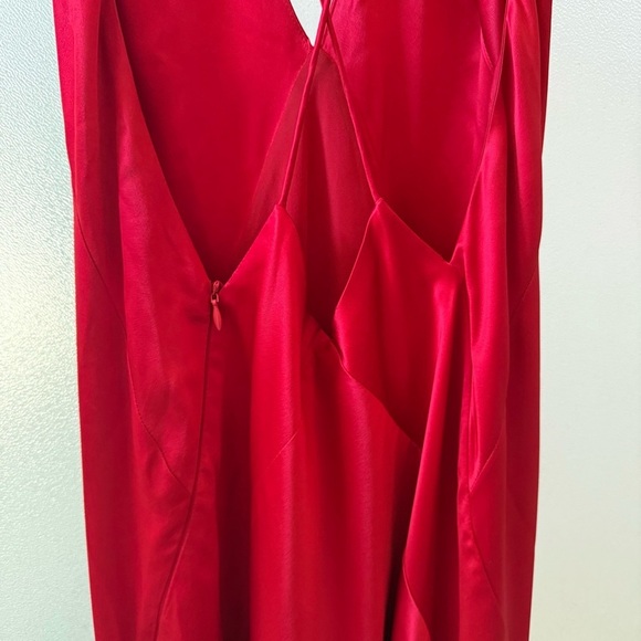 MICHAEL LO SORDO Alexandra Silk Maxi Dress Red Sz 4 US - Picture 5 of 7